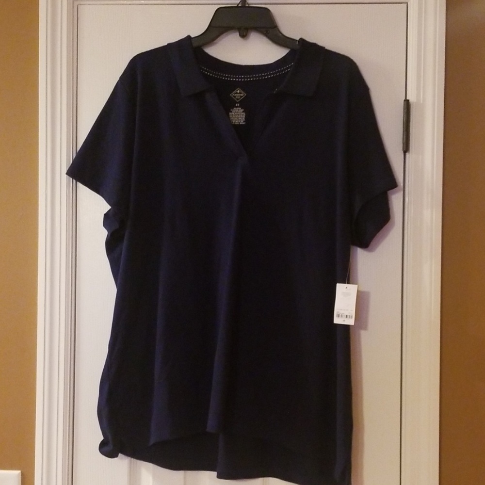 St. John's Bay navy ss v-neck polo shirt 3X